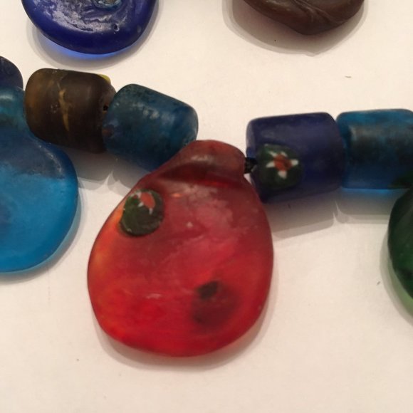 Handmade Millefiori Art Glass Necklace - Picture 5 of 14